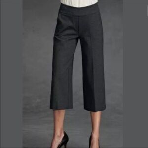 CAbi Charcoal Ponte Gaucho Crop Wide Leg Pants - size 8
